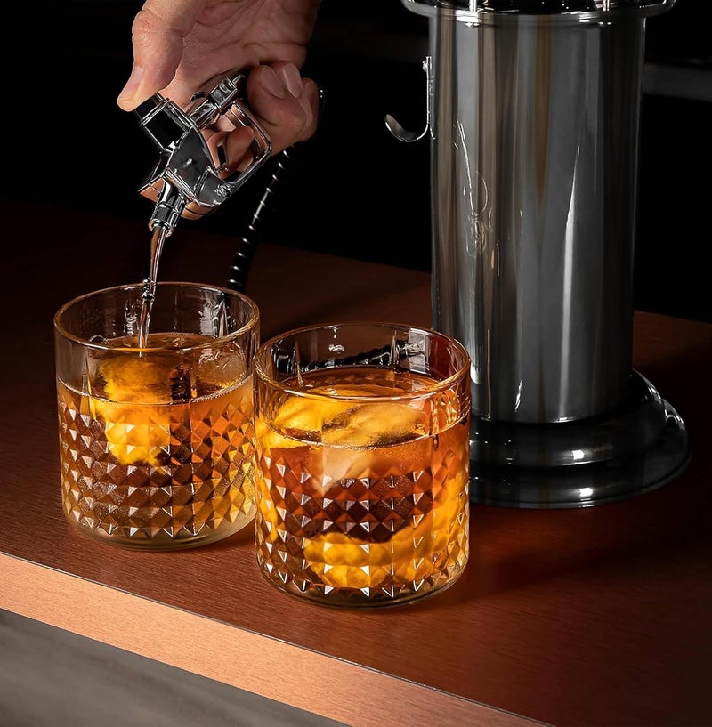 BLKSMITH Pump Liquor Dispenser for Home Bar | Vintage Style Chrome Plastic 30 Fl. oz Liquor Decanter for Man Cave Decor | Beverage Dispenser for Scotch, Vodka, Cocktails, Non-Alcoholic Drink and More - Image 3